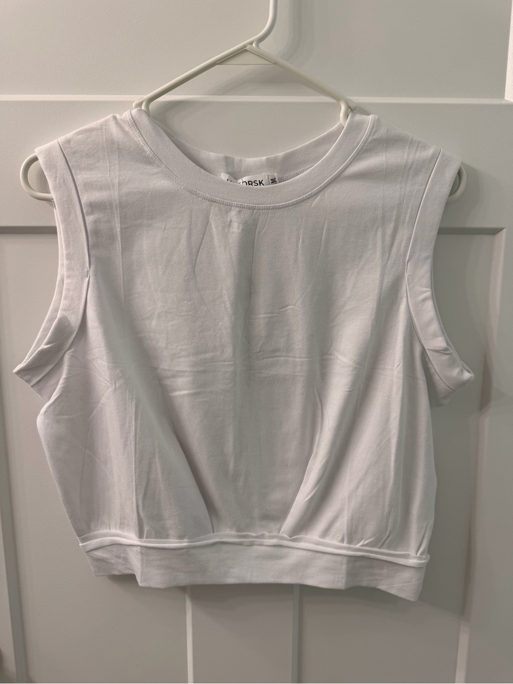 White Sleeveless Crop Top
